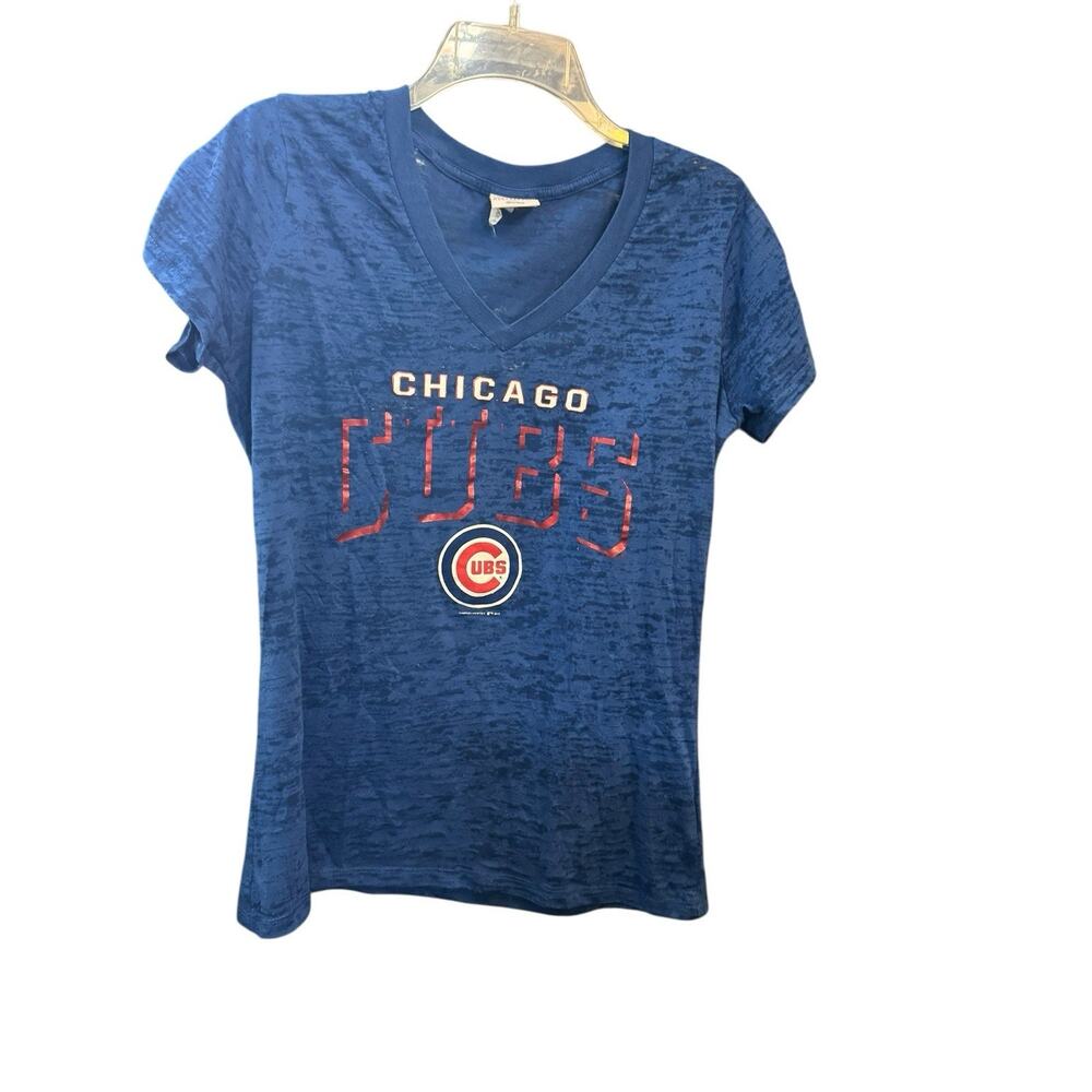 MLB Genuine Merchandise By Campus Lifestyle Chicago Cubs Womans V Neck Shirt XL